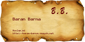 Baran Barna névjegykártya